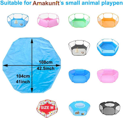 Hexagon Waterproof Pads, Reusable Small Animal Playpen Liners, Double-Sided Waterproof 42.5in x 41in Cage Bedding for Guinea Pig, Rabbit, Hamster, Chinchilla, Hedgehog