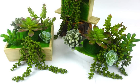 3 Pack Artificial Plant Succulent Plants Hanging String Pearls Plant Fake Lover Tears Plants ((Green&13.7 in)