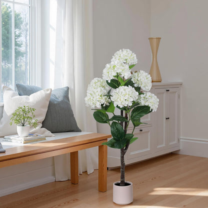 63 inch Artificial Camellia Tree with White Flower Pots -2 Pack White Fake Tree,5 Ft Faux Plants Indoor wich Blooming,Artificial Plants for Indoor & Outdoor Home Front Door Decor