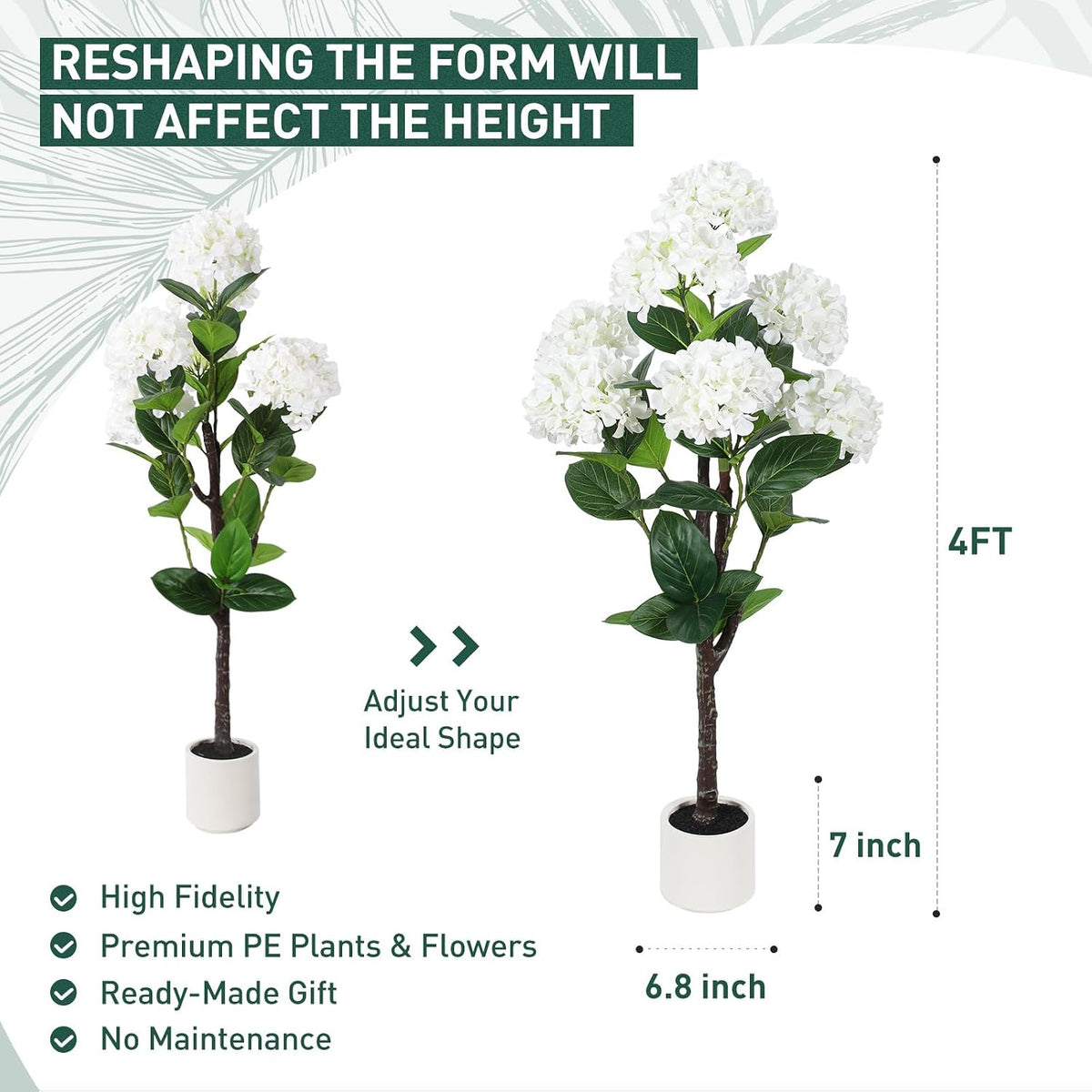 63 inch Artificial Camellia Tree with White Flower Pots -2 Pack White Fake Tree,5 Ft Faux Plants Indoor wich Blooming,Artificial Plants for Indoor & Outdoor Home Front Door Decor