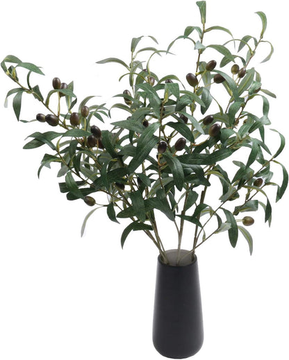 4 PCS 28 inch Artificial Olive Branches for Vases Greenery Olive Stems Faux Tree Branch Twig for Home Wedding Shop Office Garden Decor DIY Floral Crafts