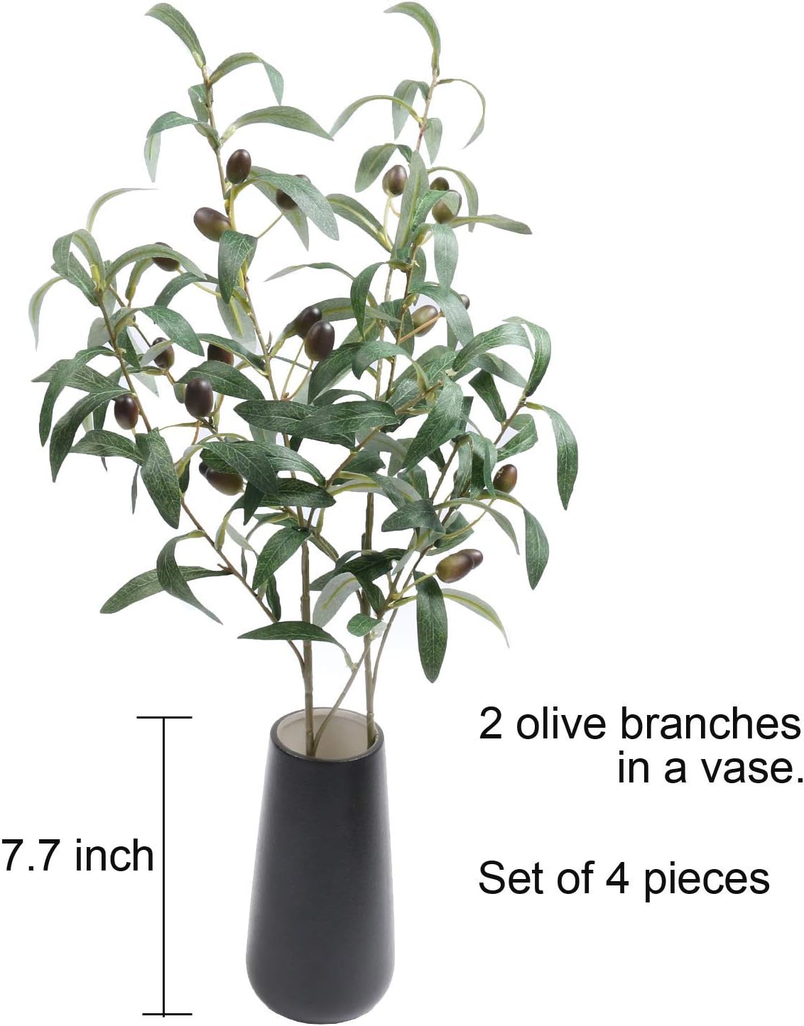4 PCS 28 inch Artificial Olive Branches for Vases Greenery Olive Stems Faux Tree Branch Twig for Home Wedding Shop Office Garden Decor DIY Floral Crafts