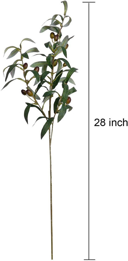 4 PCS 28 inch Artificial Olive Branches for Vases Greenery Olive Stems Faux Tree Branch Twig for Home Wedding Shop Office Garden Decor DIY Floral Crafts