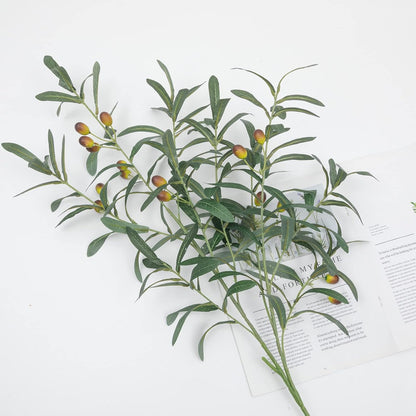 4 PCS 28 inch Artificial Olive Branches for Vases Greenery Olive Stems Faux Tree Branch Twig for Home Wedding Shop Office Garden Decor DIY Floral Crafts