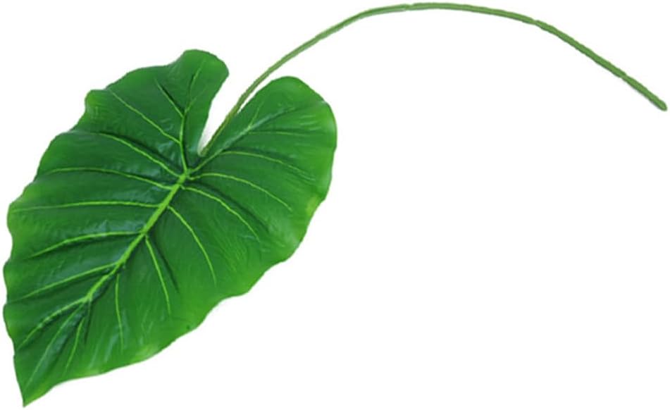5Pcs Artificial Elephant Ear Plant Stem Fake Greenery Monstera Leaves Tropical Branches for Home Wedding Party Decor (Large)