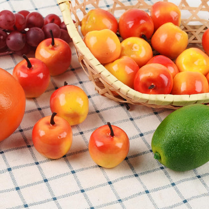 Mini Artificial Apples, 40 Pcs Lifelike Simulation Small Apples Fake Fruits for Home Kitchen Table Basket Christmas Tree Decor Photography Props