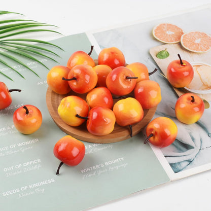 Mini Artificial Apples, 40 Pcs Lifelike Simulation Small Apples Fake Fruits for Home Kitchen Table Basket Christmas Tree Decor Photography Props