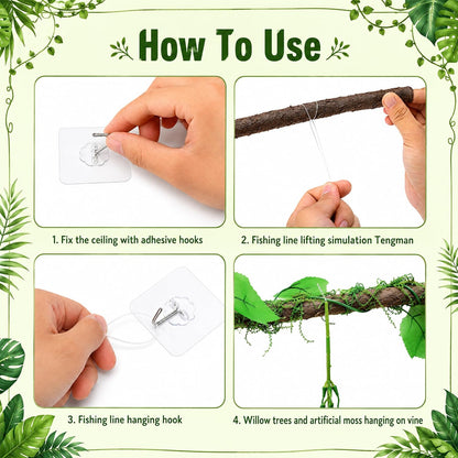 35 Pcs Artificial Bendable Vines Branches Decoration, Jungle Theme Decor