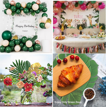 4 Kinds Artificial Palm Leaves with Faux Stems Tropical Plant Leaves Monstera Leaves Safari Leaves for Hawaiian Luau Party Jungle Beach Table Leave Decorations