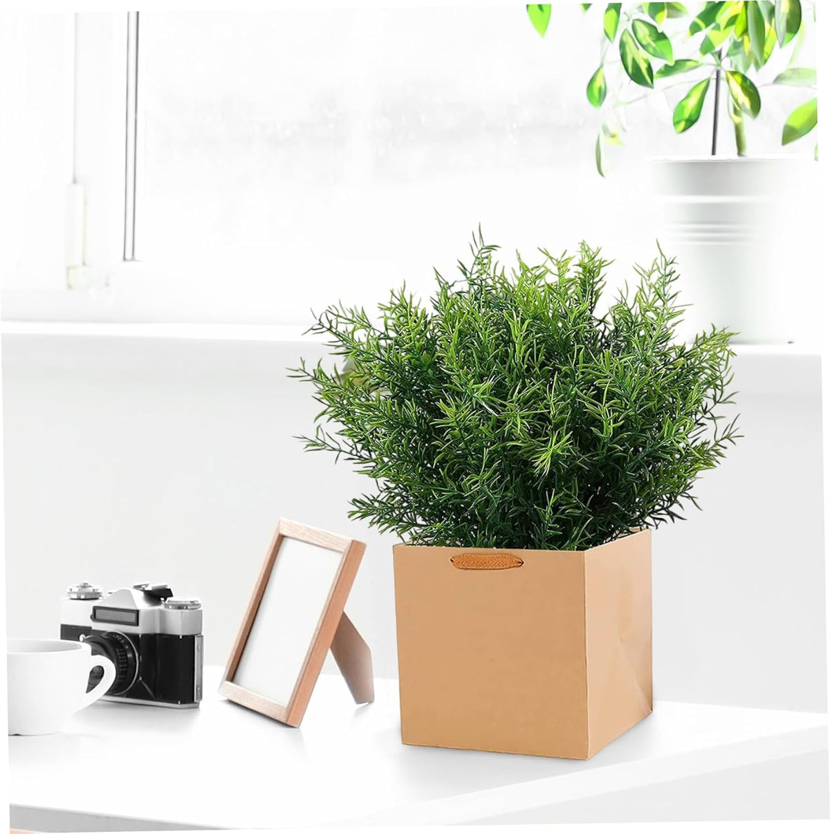 2PCS 14" Artificial Rosemary Stems, Realistic Faux Rosemary Plant with 7 Branches, Low Maintenance Greenery for Home, Kitchen, Office, Garden Decor