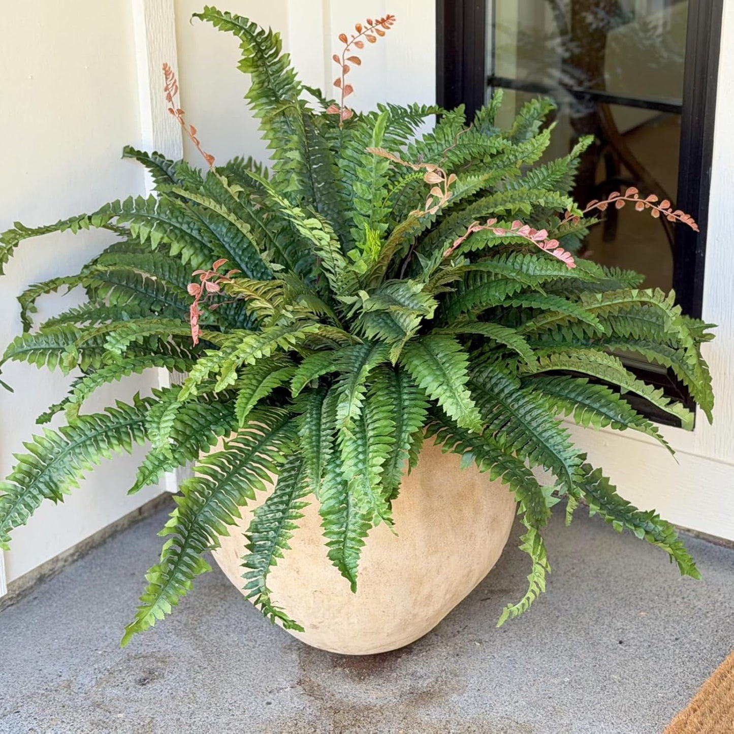 45" Fake Ferns Artificial Plants Large,Set of 2 Artificial Boston Ferns Faux Hanging Fake Plants for Outdoors Planter Home Garden Decor,60 Branches