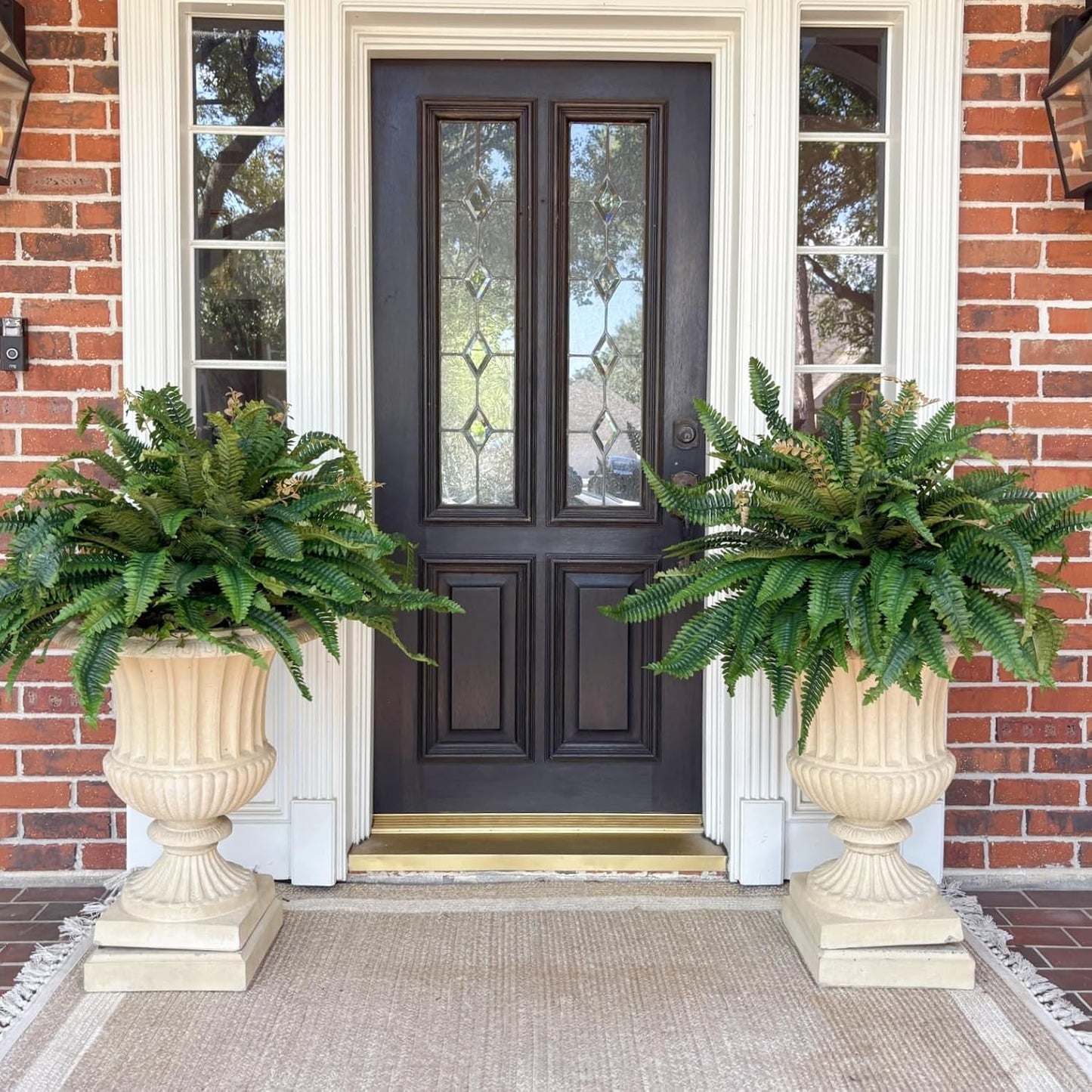 45" Fake Ferns Artificial Plants Large,Set of 2 Artificial Boston Ferns Faux Hanging Fake Plants for Outdoors Planter Home Garden Decor,60 Branches