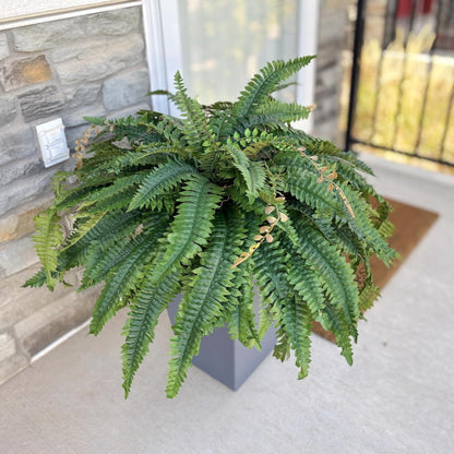 45" Fake Ferns Artificial Plants Large,Set of 2 Artificial Boston Ferns Faux Hanging Fake Plants for Outdoors Planter Home Garden Decor,60 Branches