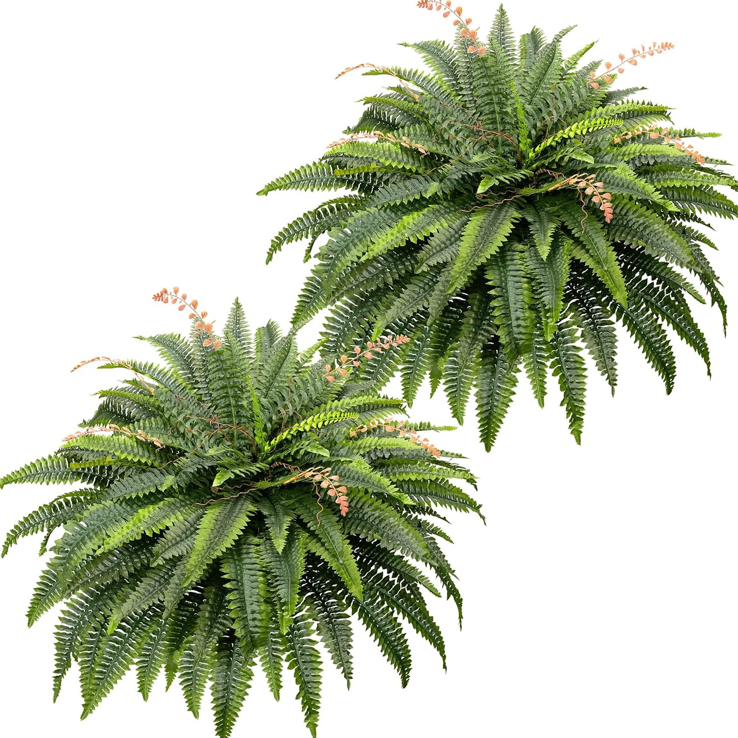 45" Fake Ferns Artificial Plants Large,Set of 2 Artificial Boston Ferns Faux Hanging Fake Plants for Outdoors Planter Home Garden Decor,60 Branches