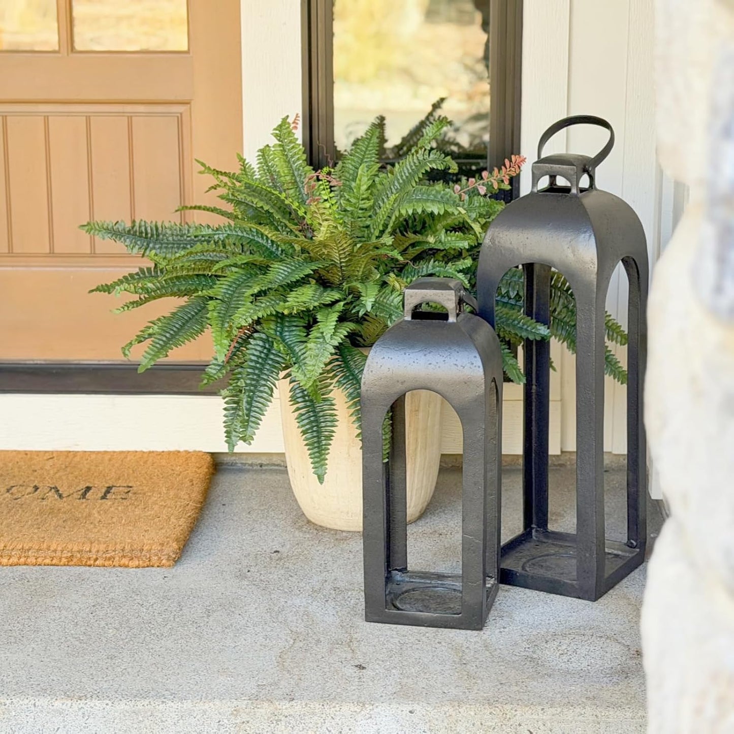 45" Fake Ferns Artificial Plants Large,Set of 2 Artificial Boston Ferns Faux Hanging Fake Plants for Outdoors Planter Home Garden Decor,60 Branches