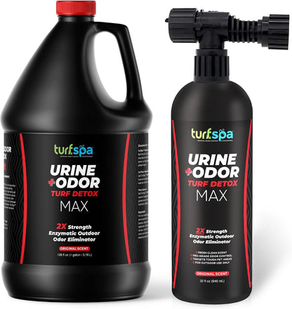 MAX Urine & Odor Turf Detox: Double-Strength Enzyme Cleaner & Odor Eliminator for Artificial Grass, Turf, Concrete & Patios, Pet Urine Enzymatic Cleaner for Dogs & Cats – 32 oz Sprayer