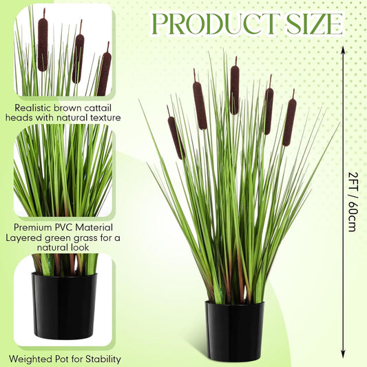 2 Pack 3ft/35inch Artificial Grass Plant Outdoor Artificial Greenery Grass in Pot with Fake Purple Hydrangea for Spring Room Office Indoor Outdoor Decor Housewarming Gifts