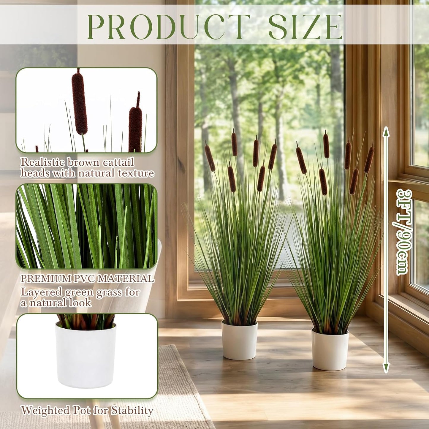 2 Pack 3ft/35inch Artificial Grass Plant Outdoor Artificial Greenery Grass in Pot with Fake Purple Hydrangea for Spring Room Office Indoor Outdoor Decor Housewarming Gifts