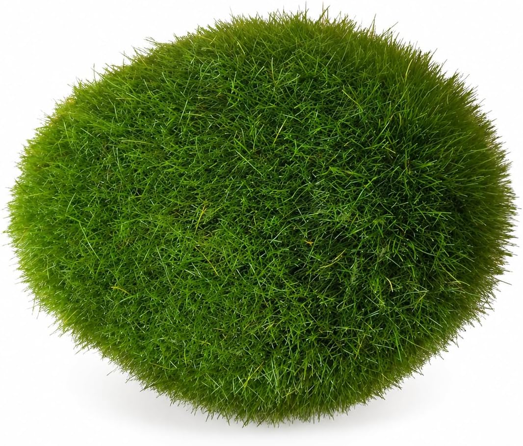 Artificial Moss Balls for Aquarium, Fake Moss Ball Decorative Rocks, Green Moss Covered Stones for Fish Tank Decor, Terrarium, Fairy Garden, Floral Arrangements (Extra Large 3 pcs)