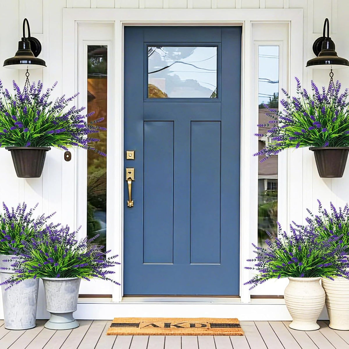 32 Bundles Faux Lavender Plants Outdoor, UV Resistant Fake Lavender Flower