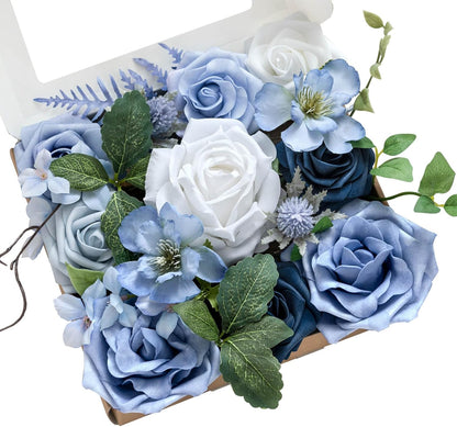 Fake Flowers Box, Sorbet Tropical, Mini Combo | Artificial Flowers and Greenery Mini Combo Box Set, Fake Flower for DIY Wedding Bridal Bouquet, Centerpieces Decor