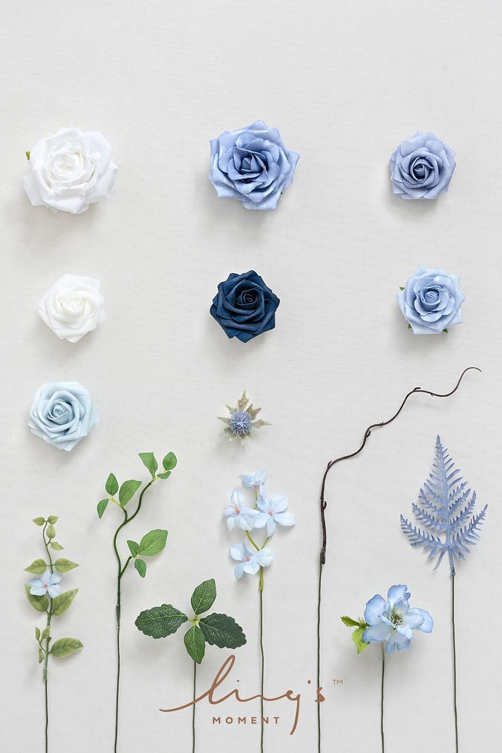 Fake Flowers Box, Sorbet Tropical, Mini Combo | Artificial Flowers and Greenery Mini Combo Box Set, Fake Flower for DIY Wedding Bridal Bouquet, Centerpieces Decor