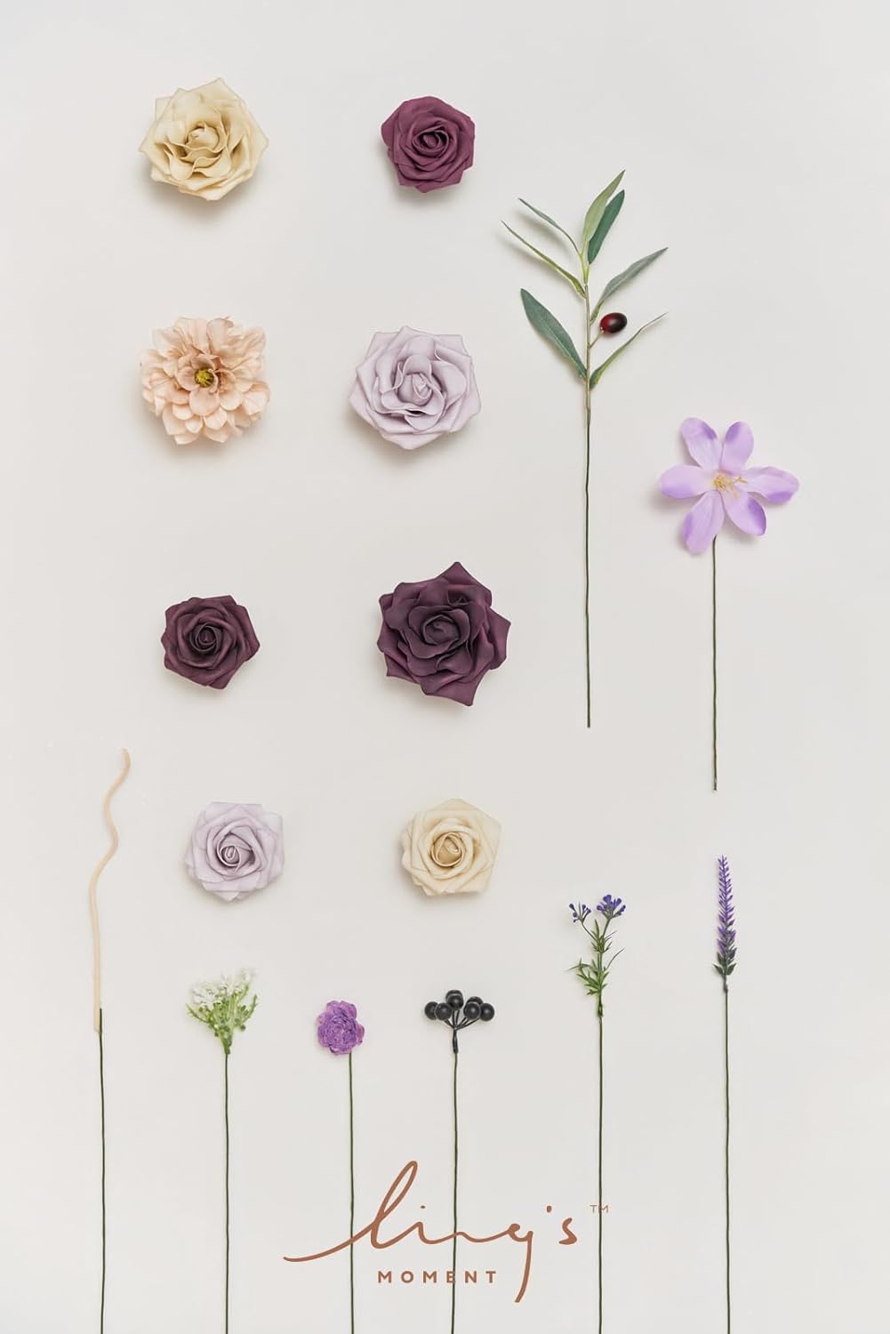 Fake Flowers Box, Sorbet Tropical, Mini Combo | Artificial Flowers and Greenery Mini Combo Box Set, Fake Flower for DIY Wedding Bridal Bouquet, Centerpieces Decor