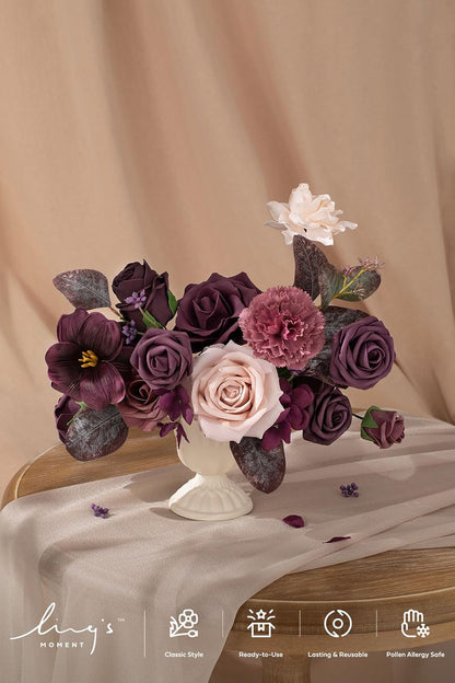 Fake Flowers Box, Sorbet Tropical, Mini Combo | Artificial Flowers and Greenery Mini Combo Box Set, Fake Flower for DIY Wedding Bridal Bouquet, Centerpieces Decor