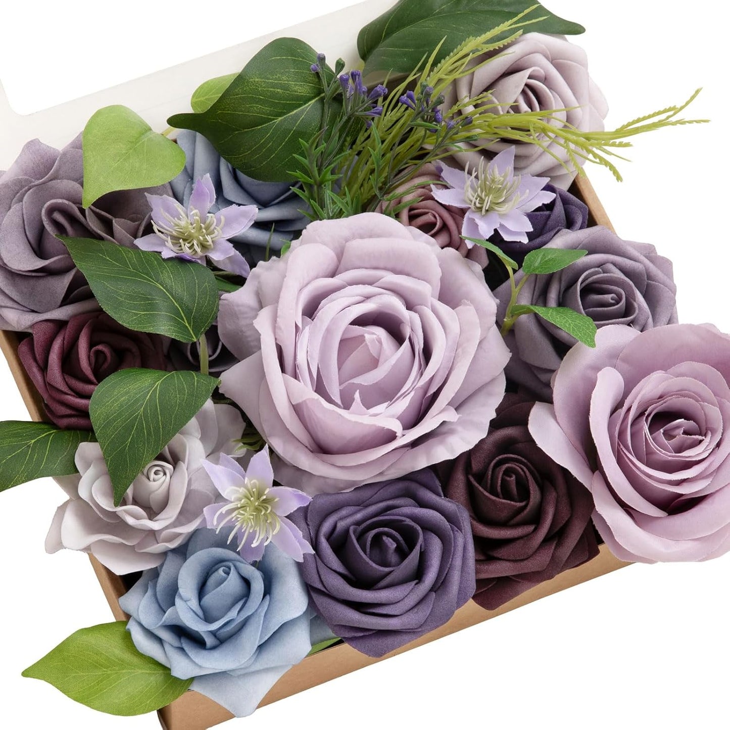 Fake Flowers Box, Sorbet Tropical, Mini Combo | Artificial Flowers and Greenery Mini Combo Box Set, Fake Flower for DIY Wedding Bridal Bouquet, Centerpieces Decor