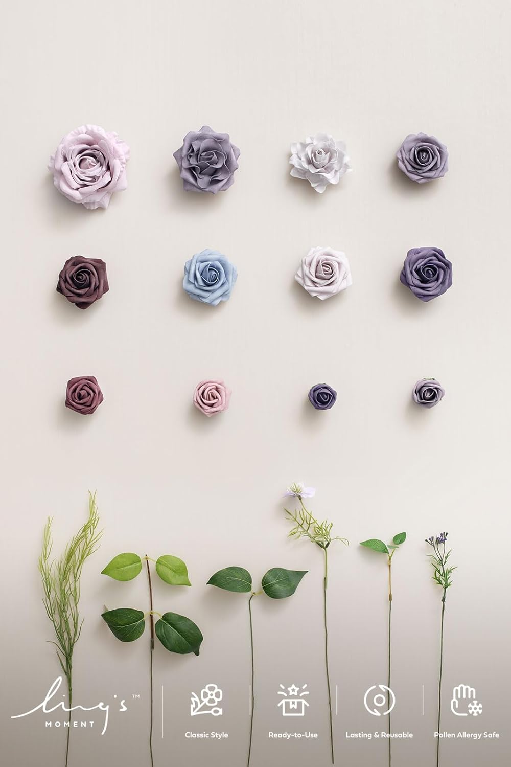 Fake Flowers Box, Sorbet Tropical, Mini Combo | Artificial Flowers and Greenery Mini Combo Box Set, Fake Flower for DIY Wedding Bridal Bouquet, Centerpieces Decor