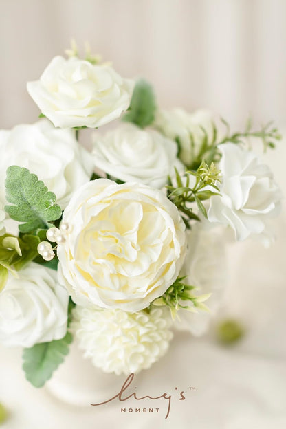 Fake Flowers Box, Sorbet Tropical, Mini Combo | Artificial Flowers and Greenery Mini Combo Box Set, Fake Flower for DIY Wedding Bridal Bouquet, Centerpieces Decor