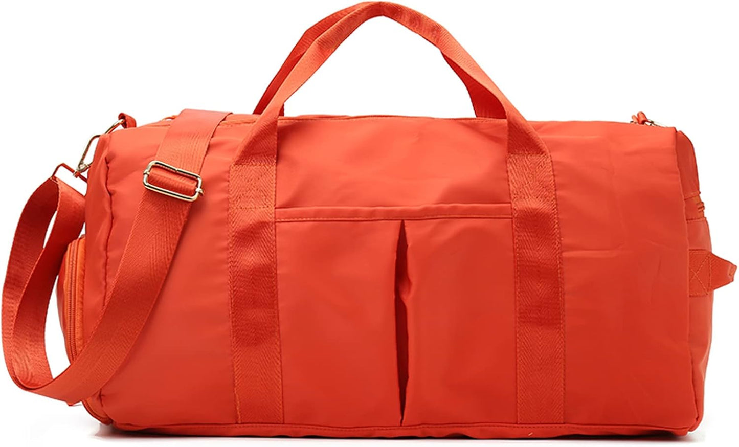 Sports Gym Bag for Women Travel Duffel Bag with Wet Pocket and Shoes Compartment for Training Swim Yoga(Red)