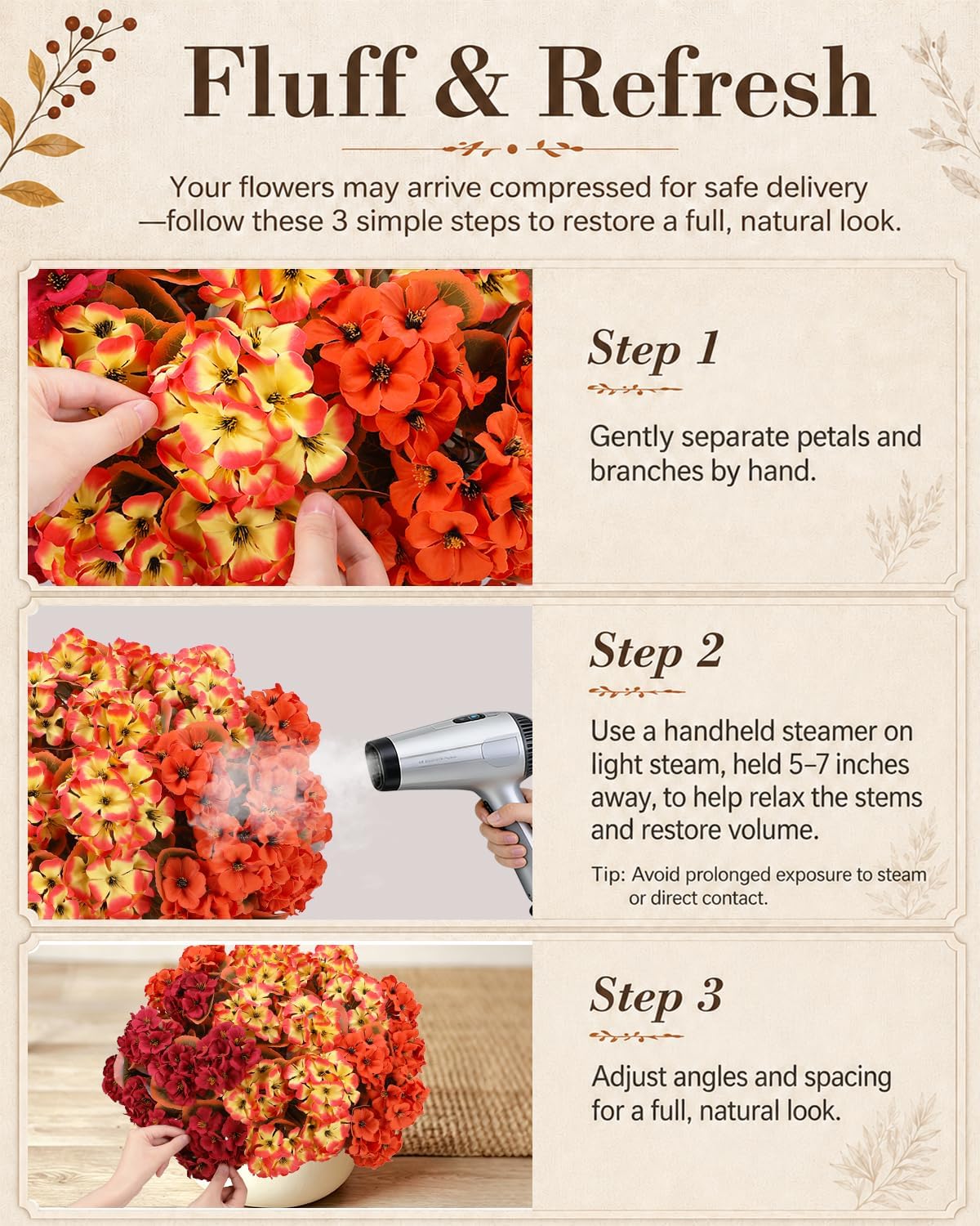 Artificial Flowers for Outdoors – of UV-Resistant Artificial Geraniums, Realistic Silk Flowers for Front Porch, Patio, Garden, Window Boxes & Hanging Baskets (red, 6)