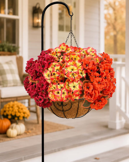 Artificial Flowers for Outdoors – of UV-Resistant Artificial Geraniums, Realistic Silk Flowers for Front Porch, Patio, Garden, Window Boxes & Hanging Baskets (red, 6)