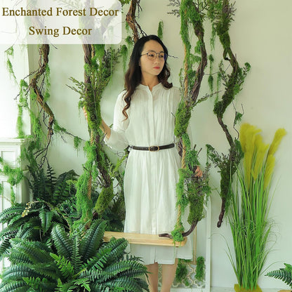 78" Large Bendable Fake Tree Trunk Branch Wall Hanging Moss Vine