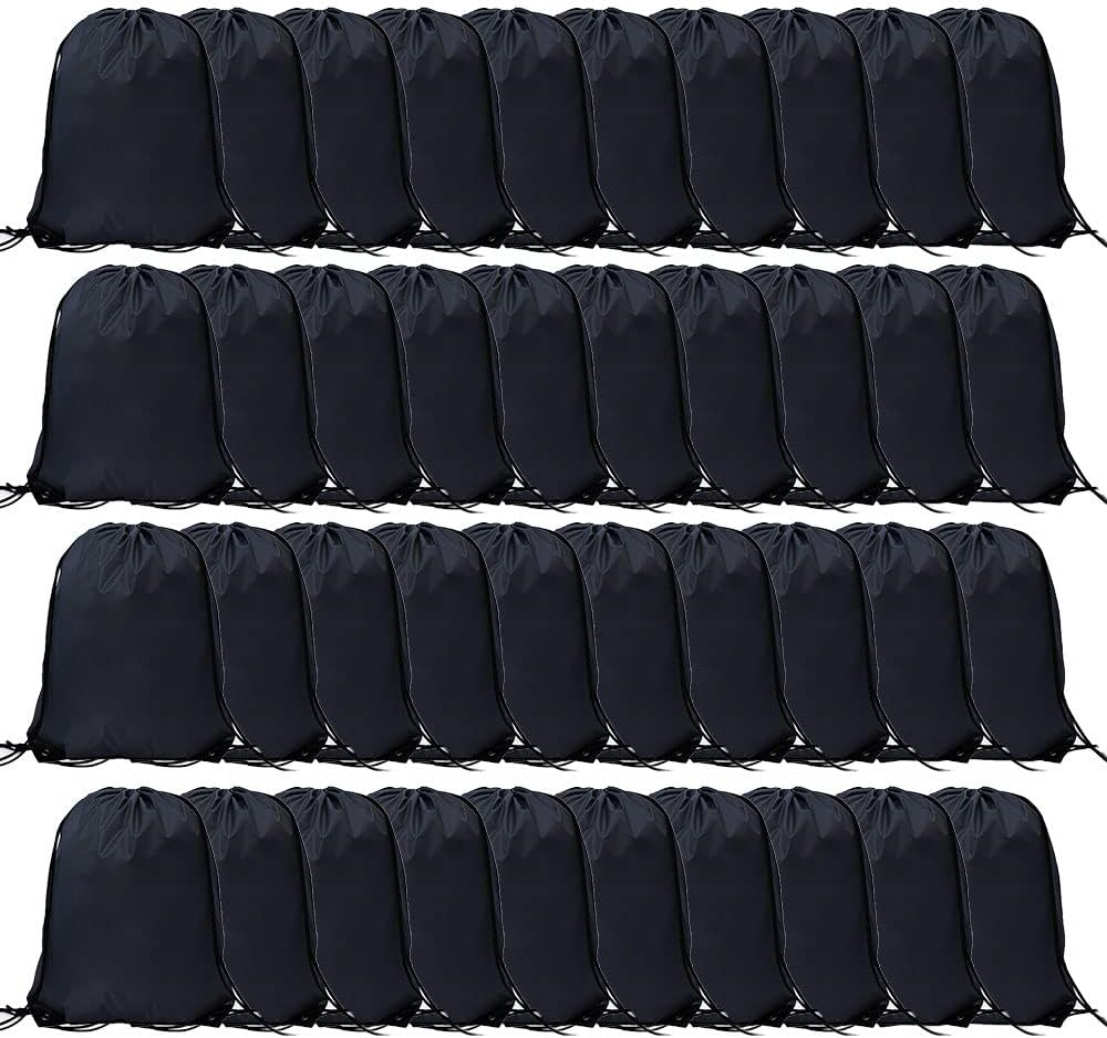 20 Pcs Drawstring Backpack Bulk Draw String Bags Cinch Polyester Bag for Gym Sport, Yellow