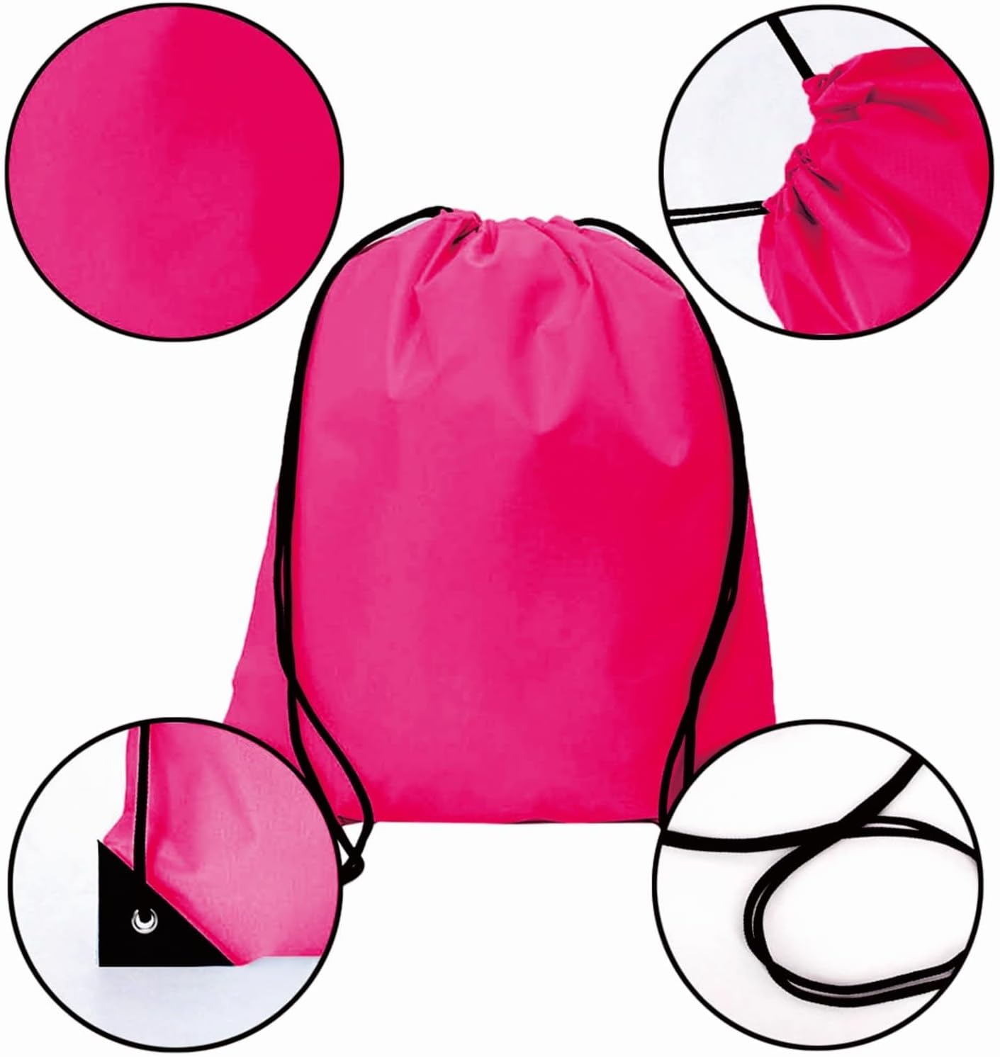 20 Pcs Drawstring Backpack Bulk Draw String Bags Cinch Polyester Bag for Gym Sport, Yellow