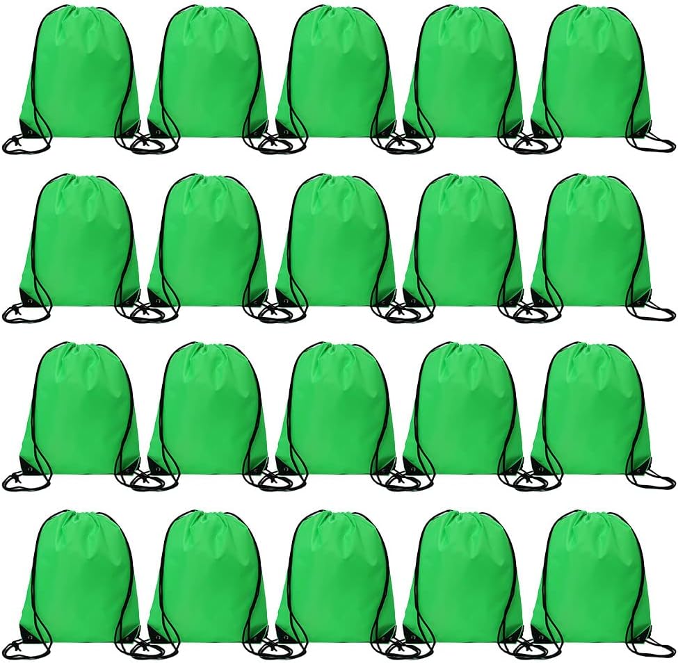 20 Pcs Drawstring Backpack Bulk Draw String Bags Cinch Polyester Bag for Gym Sport, Yellow