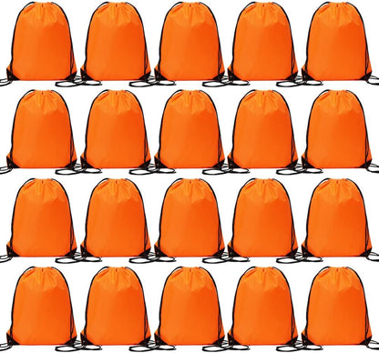 20 Pcs Drawstring Backpack Bulk Draw String Bags Cinch Polyester Bag for Gym Sport, Yellow