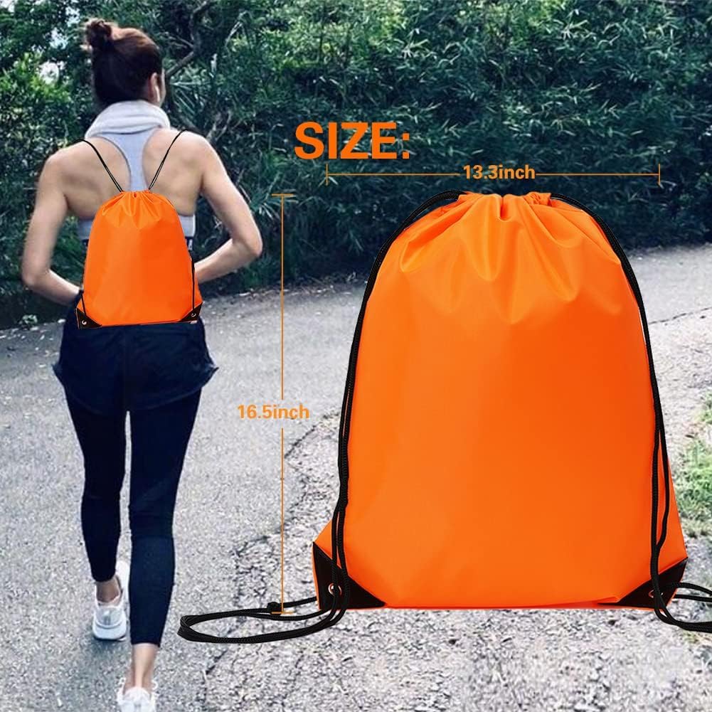 20 Pcs Drawstring Backpack Bulk Draw String Bags Cinch Polyester Bag for Gym Sport, Yellow