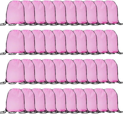 20 Pcs Drawstring Backpack Bulk Draw String Bags Cinch Polyester Bag for Gym Sport, Yellow