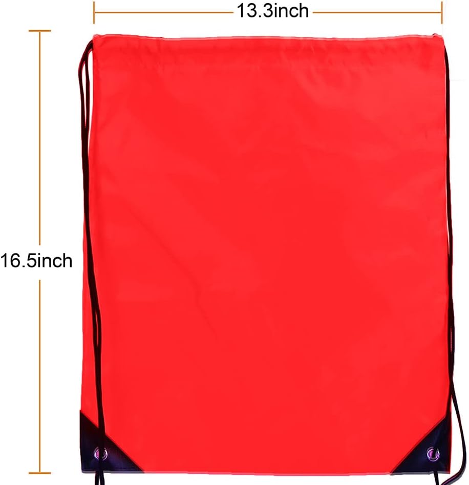20 Pcs Drawstring Backpack Bulk Draw String Bags Cinch Polyester Bag for Gym Sport, Yellow
