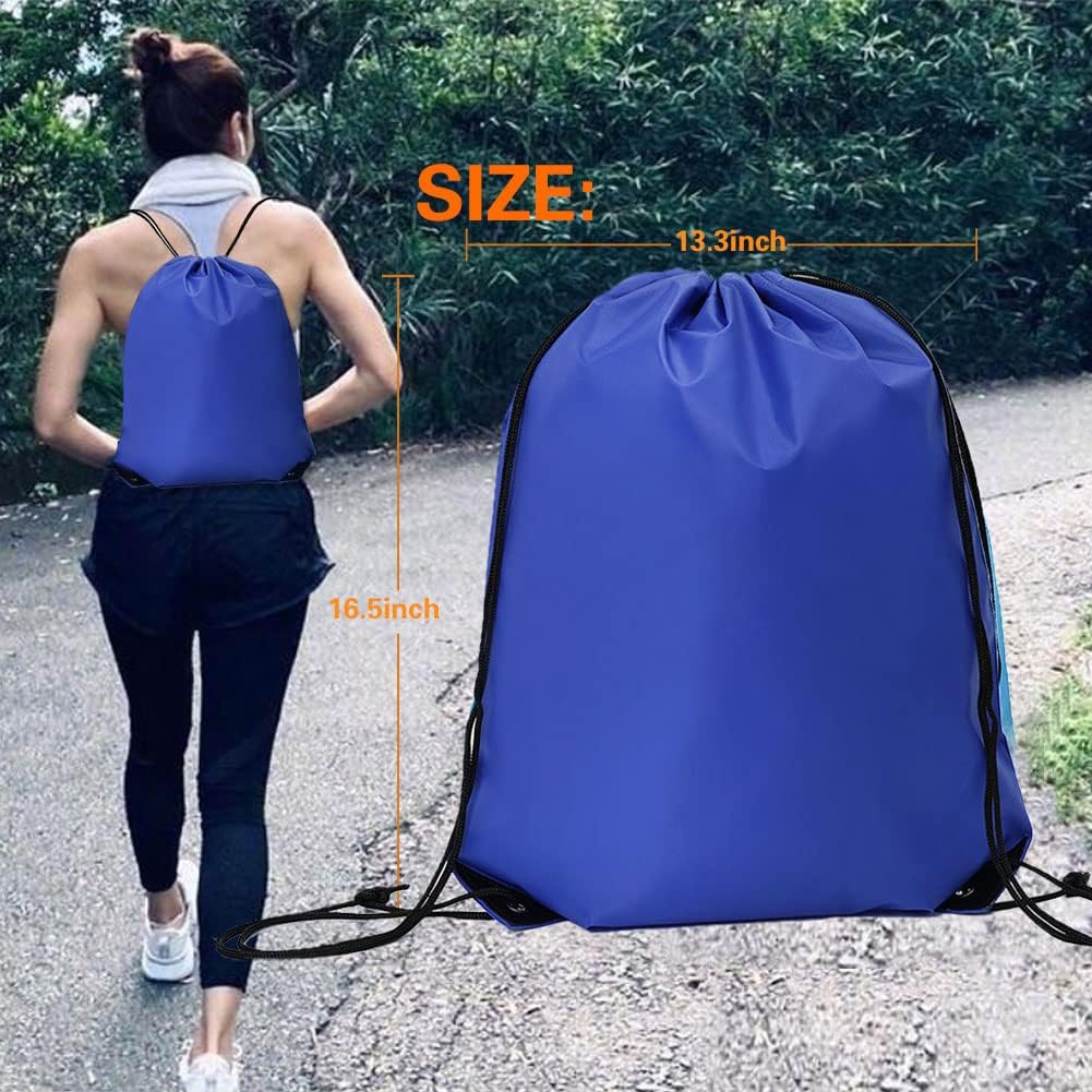 20 Pcs Drawstring Backpack Bulk Draw String Bags Cinch Polyester Bag for Gym Sport, Yellow