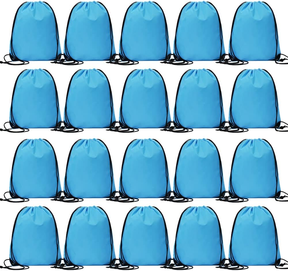 20 Pcs Drawstring Backpack Bulk Draw String Bags Cinch Polyester Bag for Gym Sport, Yellow