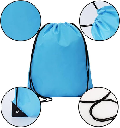 20 Pcs Drawstring Backpack Bulk Draw String Bags Cinch Polyester Bag for Gym Sport, Yellow