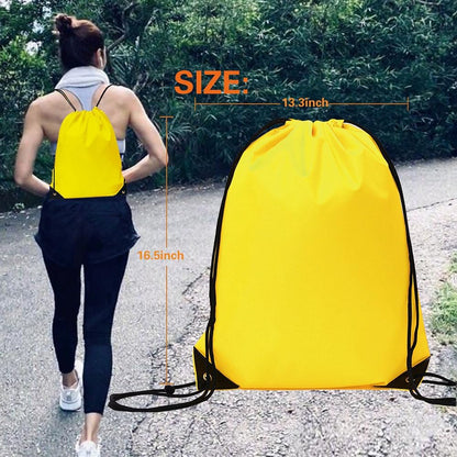 20 Pcs Drawstring Backpack Bulk Draw String Bags Cinch Polyester Bag for Gym Sport, Yellow