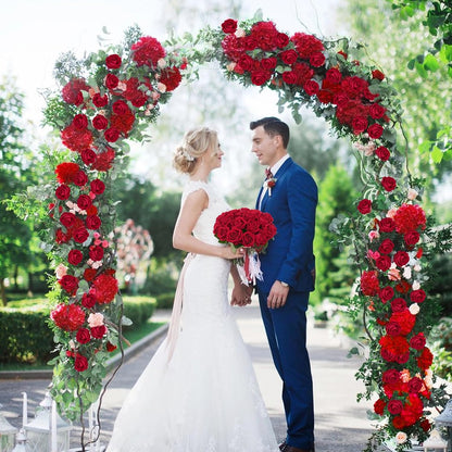 Red Roses Artificial Flowers, Real Touch Velvet Fake Roses Bouquet