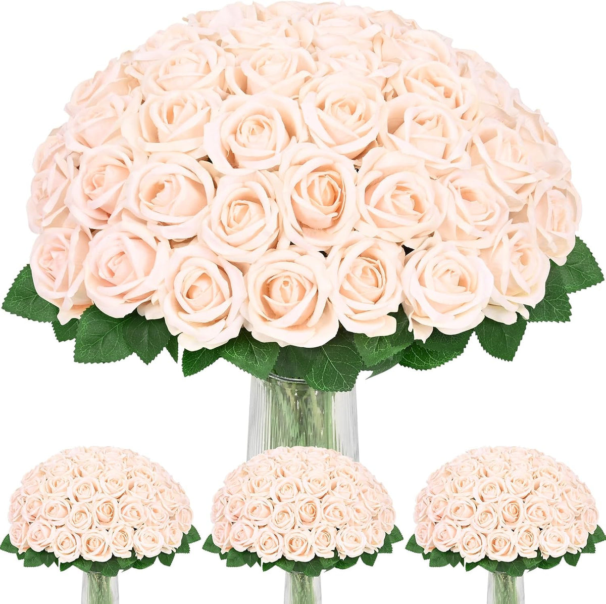 Red Roses Artificial Flowers, Real Touch Velvet Fake Roses Bouquet