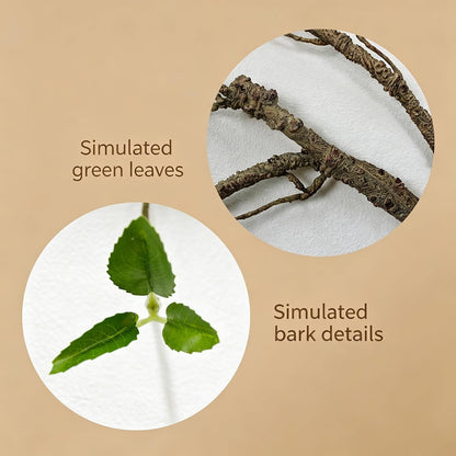 2pcs 57in Artificial Tree Branches Fake Vines with Realistic Leaves Bark Texture Bendable FauxBranches Outdoors Room Table Centerpiece Tree Wall Art Festive Decor（No Vases） (Minimalist_Style)