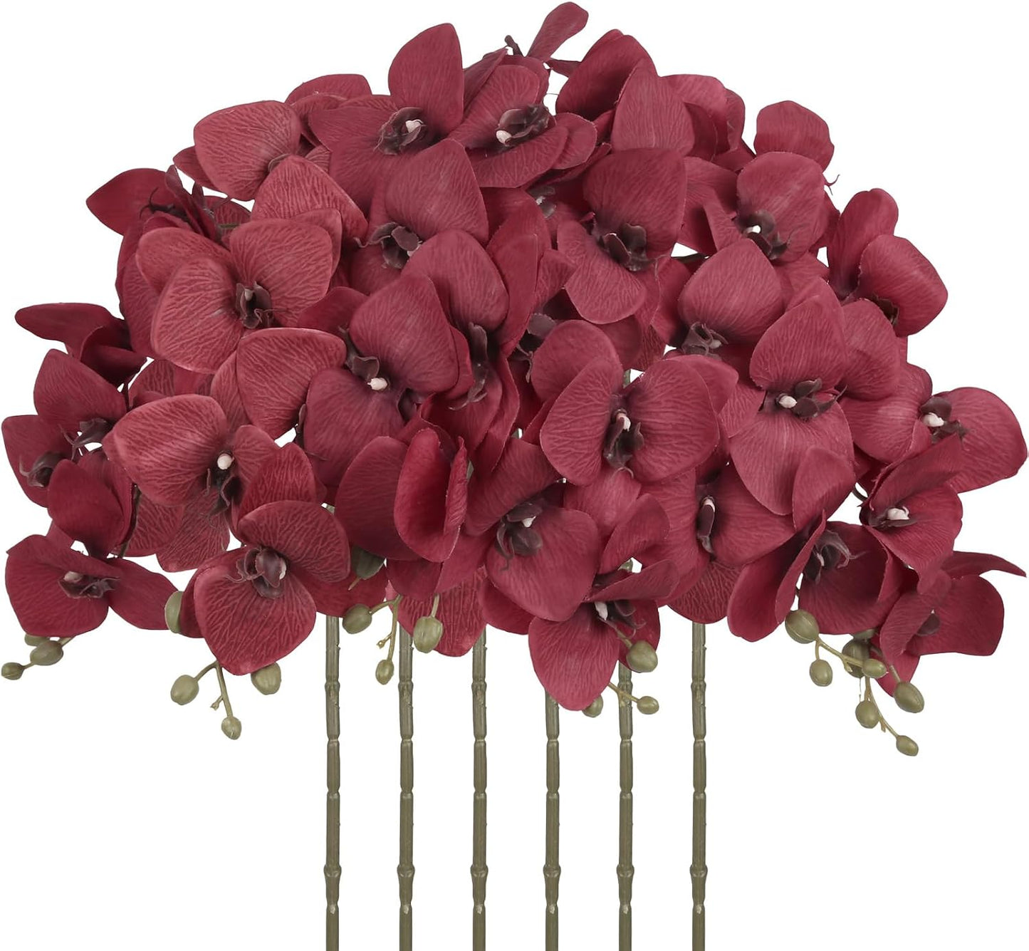 6 Pcs Light Purple Artificial Orchid that Look Real Phalaenopsis Orchid Flowers 30" Velvet Silk Fake Orchid Stems for Tall Vase Wedding Party Centerpieces Home Decor (Light Purple)